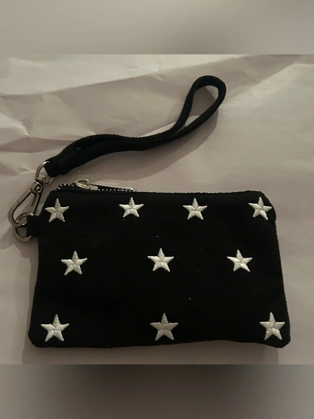 New Madden Girl Wristlet or Clutch Blue with White Stars made in Cambodia